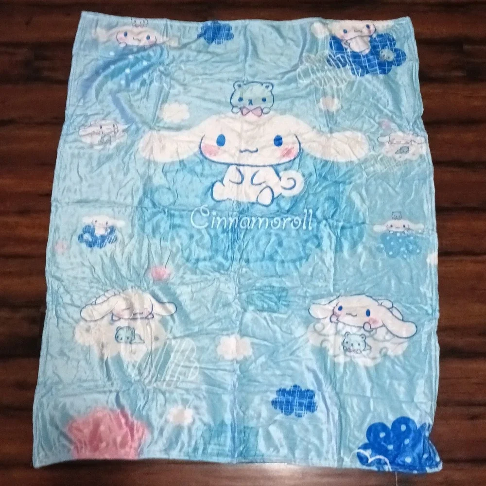 Sanrio Cinnamoroll Blue Fleece Throw Blanket 50x40 Kawaii Plush One Sided Print